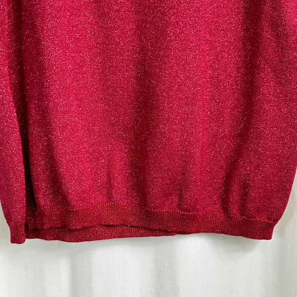 Style & Co. Collection Red Acrylic Cotton Metallic Pullover Sleeveless Sweater - Picture 3 of 7